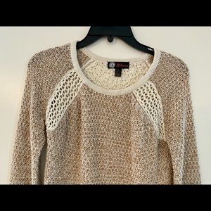 J.J. Basico Pullover Sweater S Cream and Tan